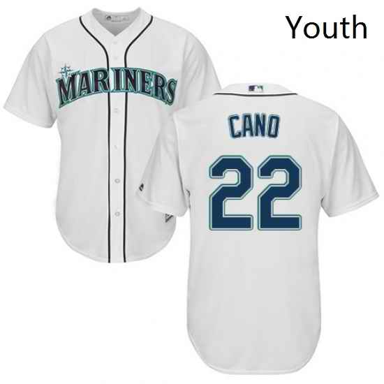 Youth Majestic Seattle Mariners 22 Robinson Cano Authentic White Home Cool Base MLB Jersey